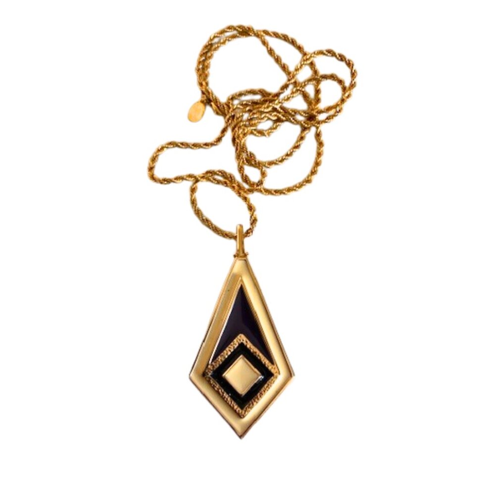 Vintage Park Lane Art Deco Style Enamel Pendant